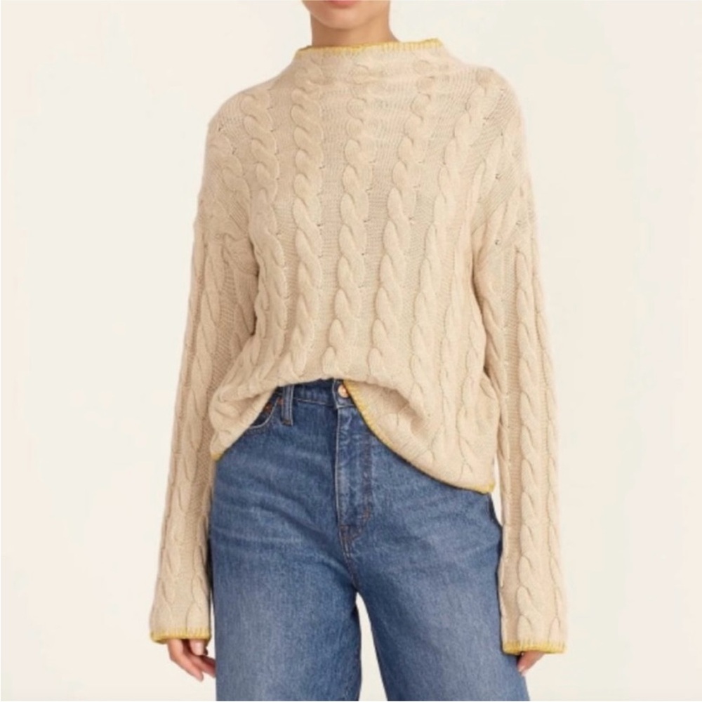 NWT J. Crew Cotton-cashmere cable-knit mockneck sweater